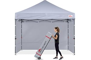 MasterCanopy Heavy Duty Pop-up Gazebo tent with Sidewalls (2.5x2.5M,Grey)