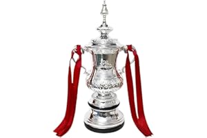 YYDSTES Football Fa Cup Trophy Replica With Color Ribbon Soccer Champion Trophies Fans Office Home Decoration Memorabilia Collection Display Ornaments Resin,16cm
