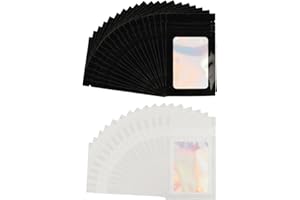 XHJZGCTECH 120 bolsas pequeñas con cierre con cremallera, bolsas pequeñas con cierre a presión, bolsas reutilizables para caramelos, galletas, joyas (7 x 10 cm, plata láser, negro)