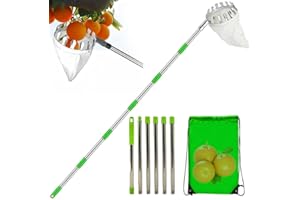 RATSTONE Raccogli Frutta,Raccogli Frutta Telescopico,Bastone Raccogli Frutta,4.2M Raccoglitore di Frutta con Manico telescopico, Raccoglitore di Frutta con Manico telescopico Leggero in Acciaio Inox