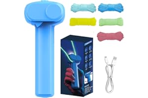 PORUPAEL Electric String Rope Launcher Toy with 5 Fluorescent Ropes Fidget String Launcher Toys for Kids, Cool Lasso Loop Stuff for Boys, Cool String Launcher Toy, Glow In the Dark Rope Toy