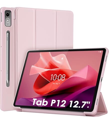Coque Lenovo Tab P12 Pro, Slim Fit Cuir Pu Étui Housse Fin Et Pliable