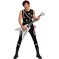 Déguisement Rock Star Années 80 – Débardeur, T-shirt Résille, Pantalon, Ceinture, Bandeau Et Bandana – Taille 116 Cm – Enfant 4-5 Ans