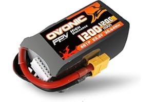 OVONIC Batteria Lipo 6s 120C 1200mAh 22.2V con connettore XT60 per RC FPV Elicottero Aereo Quadcopter Hobby FAI DA TE