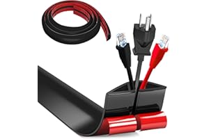 BUERPINKING Pont de câbles, petite goulotte de câbles, flexible, auto-adhésive, 1 m x 5 cm de large, cache-câbles pour tous les câbles d'alimentation, entrepôt, maison, bureau, noir