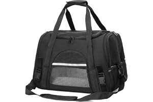 Andningsbar Kattväska, Transportlåda för Hundar och Katter, 43 X 28 X 25cm, Bärbar Transportväska för Katter och Hundar, Vent