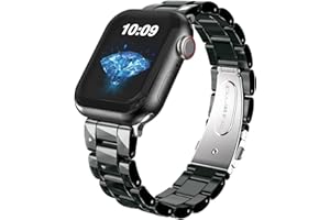 HALLEAST Damen Resin Armband Kompatibel mit Apple Watch Armband Serie 9 8 7 6 5 4 3 2 1 Ultra SE, Dressy Bracelet Glänzend Harz band für iWatch 49mm 45mm 44mm 42mm 41mm 40mm 38mm