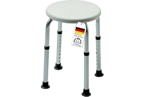 ‎IZZY Duschhocker rund Senioren höhenverstellbar EN 581-1:2006/-2:2009 EN 1022:2005 getestet (Badhocker rund)
