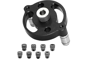 VEGOATY Holzbearbeitungs Bohrhilfe: Set Mit 8 Größen Bohrbuchsen, Robustes Aluminiumlegierung Bohrführung, Präzise Lochpositionierung, Für Möbelbau Und DIY Holzprojekte (Schwarz)