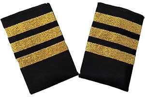bopely 1 Paire Pilote Epauletts Décoration Uniformes d'aviateur Accessoires Capitaine Épaulettes Pilotes D'épaule Bar pour Chemise