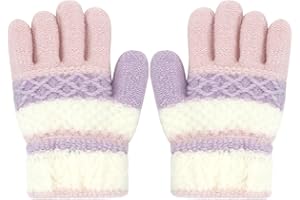 ALLY-MAGIC Kids Gloves - Stretchy Mittens, Fluffy Warm Knit Gloves for Boys & Girls