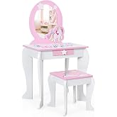Produktbild von DREAMADE 2 In 1 Schminktisch Kinder Mit Hocker Und Abnehmbarer Spiegel