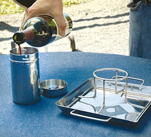 Steven Raichlen Bierdosen-Hähnchenhalter mit Abtropfschale aus Edelstahl, silber, 7.8 x 24.99 x 19 cm, SR8016 - 3