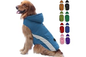 EMUST Płaszcze zimowe dla psów, kurtki dla psów z kapturem, mroźne zimowe kurtki dla psów, wiatroszczelne płaszcze dla średnich psów na zimę, bluza z kapturem dla szczeniaków, średnich psów,