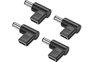 PNGKNYOCN Konwerter 12 V USB C na DC 5,5 x 2,5 mm, 90 stopni DC 5,5 x 2,5 mm, wtyczka do gniazda USB C, emulator PD, adapter wyzwalacza, do aparatu, routera, światła LED (4 sztuki)