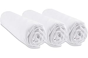 Lot de 3 Draps Housse pour Couffin 32x72 cm Ovale | Blanc | 100% Bambou | Compatible avec Matelas Ovale pour Nacelle, Landau, Couffin | Extensible | Marque Easy Dort | Oeko Tex | Fabriqué en Europe |