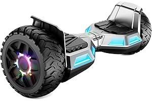 SISIGAD 8.5 Zoll Hoverboard, Hoverboard Offroad All Terrain Balancing Scooter mit Bluetooth-Lautsprechern und LED-Leuchten, Hoverboard Kinder Teenager