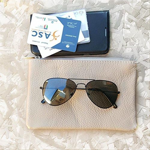 Minimal leather wallet Women Color Powder