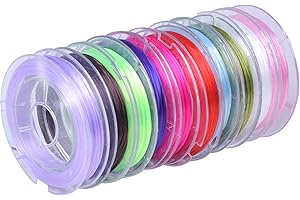 smatime 10 Color Elastic Beading Threads Crystal Stretch Beading Cord Colorful Jewellery Making String Nylon Cord for Bead Threading DIY Craft Necklace Bracelet Ornament Hanging Decoration, 100mx0.8mm