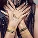 TAFLY Gold Butterfly Tattoos Bracelets DIY Body Art Flash Temporary Tattoos Stickers 6 Sheets