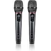 Coverzone Kablosuz UHF Mikrofon Seti El Mikrofonu Dijital Wireless Mikrofon Sistemi 50 Metreye Kadar &Ccedil;ekim Mesafesi Şarj Edil