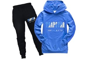 Dinint Chándal Niños Sudadera con Capucha, Moda Trapstar 2 Piezas Set impresión de letras Sudadera Top Y Jogger Pantalones Unisex Sudadera con Capucha Conjunto De Ropa para 2-16 Años
