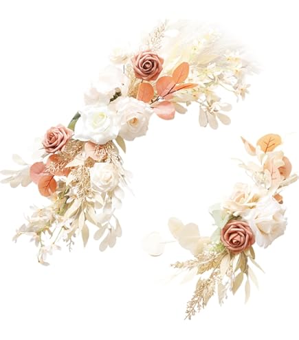 PATIKIL Bruiloft boog bloemen, 2 stuks kunstmatige zijde faux roos