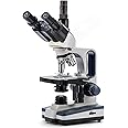 SWIFT Microscope Compound Trinocular SW350T, Research-Grade for Lab, 40X-2500X Magnification, with Wide-Field 10X, 25X Eyepieces, Siedentopf Head, Camera-Compatible, Mechanical Stage, Abbe Condenser