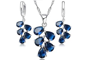 CRYSTALINA Parure Gioielli Donna, Collana da Donna e Orecchini Donna Argento 925 Donna con Ciondolo Cuore, Set Regalo Donna, Set Argento Donna, Gioielli da Donna in Argento S925 e Zirconi Colorati