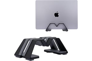 Psitek Regulowany Pionowy Stojak na Laptopa -Aluminium, Uniwersalne Dopasowanie do Wszystkich Laptopów - Modny Design, Regulowana Szerokość, Antypoślizgowy & Odporny na Zarysowania, Patentowany Design