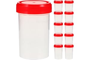 Healvian Lot de 15 tasses à échantillons d'urine jetables avec couvercles - 60 ml - Pour test d'échantillons d'urine - Couleur aléatoire