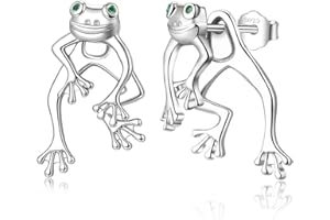 LINSTER Orecchini rana da donna argento 925 divertente simpatico regalo di gioielli con orecchini a forma di rana a due vie per donna bambine