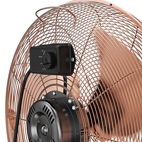 Brandson – Retro Windmaschine / Ventilator | Standventilator 35cm | hoher Luftdurchsatz | Tischventilator / Bodenventilator | im edlen Kupfer-Design - 5