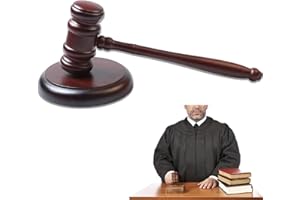 BAVOOTY Auktionshammer Set aus Holz,Richterhammer und Resonanzblock aus Holz,Richterhammer Holz Richter Hammer Set,Hölzerner Auktionshammer für Richter,Anwälte,Auktionshof,Verkaufstreffen,Kinder Rollenspiel