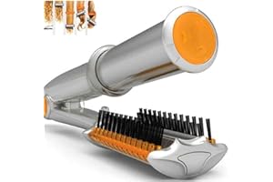 YQ&TL Moldeador rizador para el cabello Cerámica Control de la temperatura Cepillo para el cabello en seco y húmedo Rotación del hierro Pinzas para rizar 2 en 1