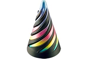 Lotsdonxia 3D Printed Spiral Cone Fidget Toy – Mini Stress Relief Pyramid Sculpture Fun Office Desktop Decoration Vibrant Colour Toy for Kids and Adults