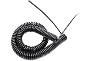 MIAOSHE Muelle Espiral Cable de alimentación extensible de 2 núcleos Cable espiral telescópico de resorte negro 24AWG 20AWG 17AWG 14AWG 2,5 metros 5 metros 7,5 metros Retráctil Bobina (Size : Line length 2.5