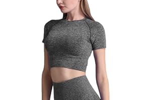 DUROFIT Abbigliamento per Allenamento da Donna Yoga Top Corto a Maniche Corte per Palestra Maglietta Sportivi Camicie a Manica Corto T-Shirt Allenamento Fitness