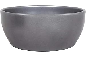 innaGLAS Coupe de Fleurs en céramique, Anthracite, 8,5cm, Ø18,5cm - Pot Fleurs/Pot céramique