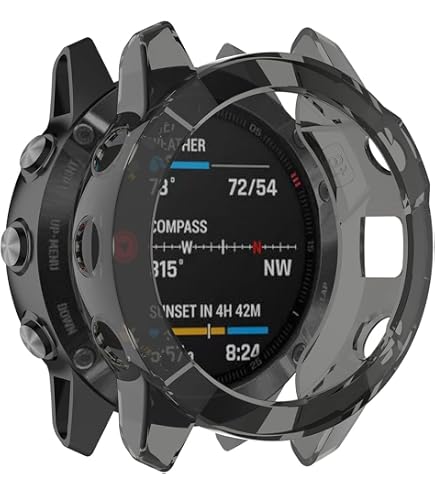 RuenTech - Custodia protettiva TPU morbida antigraffio per Garmin Fenix 6X Pro/Fenix 6X Sapphire/Fenix 6X Pro Solar protettiva