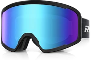 RIOROO Maschera da Sci,Occhiali da Sci per Donna Uomo, Anti Nebbia Otg Doppia Lente Con Protezione 100% Anti-UV Sport Lnvernali