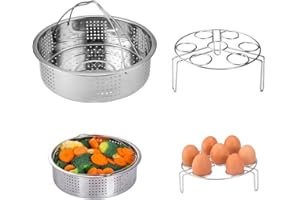 Grizef 304 Stainless Steel Steamer Basket with 304 Stainless Steel Egg Steamer