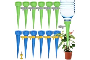 GOVFREY Plant Watering Devices,24 Pack Automatic Watering Spikes,Slow Release Plant Waterer,holiday plant self watering system for Indoor Bonsai Outside Baskets, Plastic Bottles Plant Feeders Drip Water