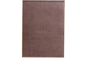 RHODIA 128203C – Notatnik w okładce ochronnej N°12 w kolorze czekoladowym – 8,5 × 12 cm – w linie – 80 odrywanych kartek – biały papier Clairefontaine 80 g/m² – uchwyt na ołówek – ekoskóra