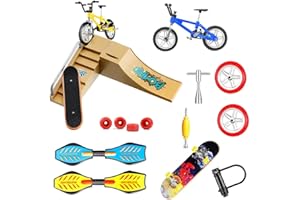 Morofme 17-teiliges Skatepark-Kit Fingerboard Skatepark Mini-Fingerspielzeug Finger-Skateboardrampe Fahrrad-Skateboards Scooter Tiny Swing Board Fingerboard Ramps Deck Training Prop