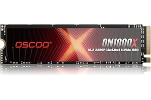 ‎OSCOO OSCOO 2TB NVMe SSD Bis zu 7400 MB/s Lesen & 6500 MB/s Schreiben NVMe M.2 2280 PCIe Gen4x4 Interne Hard Drive, 3D NAND Interne Festplatte Auch AI, Spiele, PC, Laptops Werden Eingesetzt