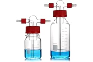 UKFENGHENG Labor Graduierte Gas Waschflasche Borosilikatglas Labor Puffer Flasche Chemie Labor Glasware Kit (100ML)