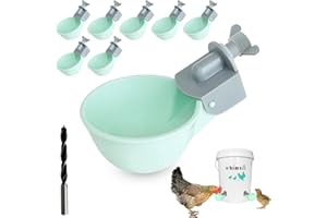 WHIMSII Bicchieri per acqua per polli (confezione da 8), abbeveratoio automatico per polli, sistema anti-perdite, contiene il 50% di acqua in più, adatto per pulcini, pollo, anatra, quaglia, tacchino