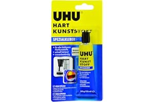 UHU Spezialkleber Hart Kunststoff, Geeignet für wasser-, temperatur-, säure- und laugenbeständige Verklebungen von Hartkunststoffen, 30 g, Transparent