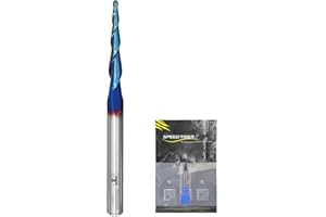 SPEED TIGER Carbide Tapered End Mill- CNC Carving Bits, Ball Tip R0.25, 1/4"Shank 3"OVL for Wood/Alloy Steels/Hardened Steels-Made in Taiwan